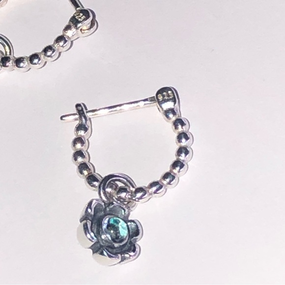 Retired Pandora Blue Ribbon Earrings Charms 925 Ale - Picture 8 of 10